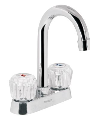 49277 - Mezcladora 4' para lavabo, cuello bar, manerales de acrílico