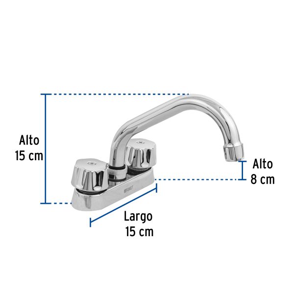 47684 - Mezcladora 4' para lavabo, tubular, cartucho compresión