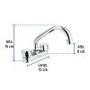 47683 - Mezcladora 4' para lavabo, tubular, cartucho cerámico