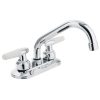 47687 - Mezcladora 4' para lavabo, cuello tubular, manerales cono