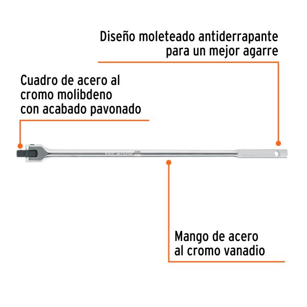 13924 - Mango articulado con cuadro de 1/2', largo 18', Truper