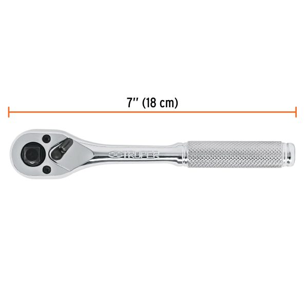 13649 - Matraca triple cuadros 1/4', 3/8' y 1/2', Truper