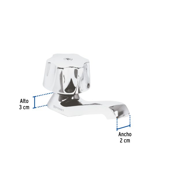49229 - Llave individual para lavabo, maneral metálico, Foset Basic