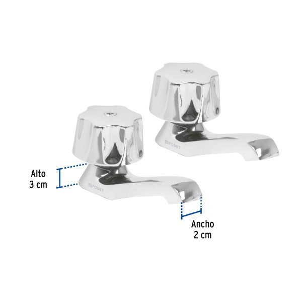 M-242FC2.jpg 49234 - Juego 2 llaves individuales para lavabo, manerales metálicos