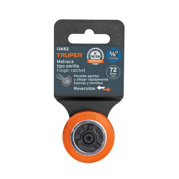 13652 - Matraca cuadro 3/8' tipo perilla, Truper