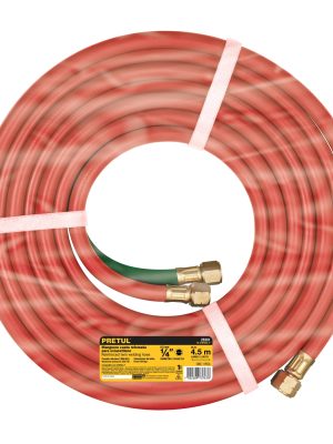 28301 - Manguera cuata reforzada de 4.5 m para oxiacetileno, PRETUL