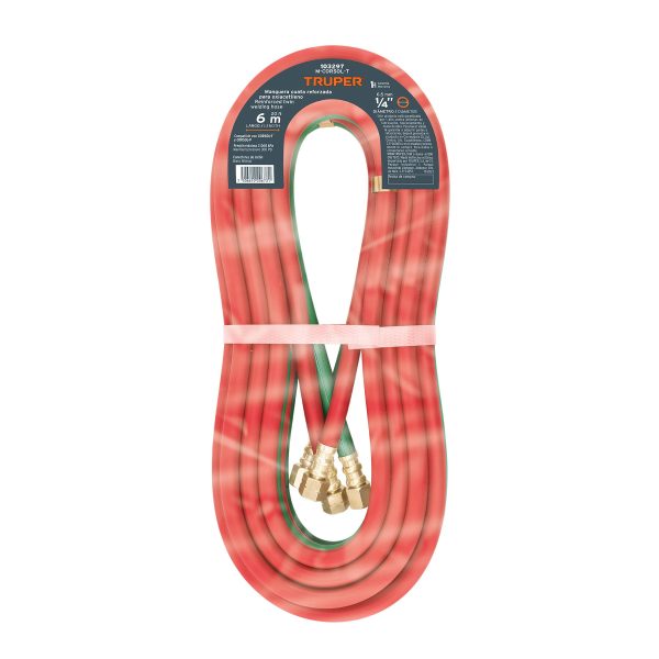 103297 - Manguera cuata reforzada de 6 m para oxiacetileno, TRUPER