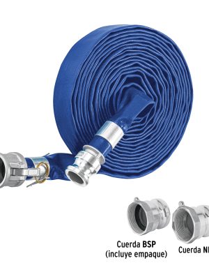 103646 - Rollo de manguera plana 1' x 7.5m de descarga c/conexiones