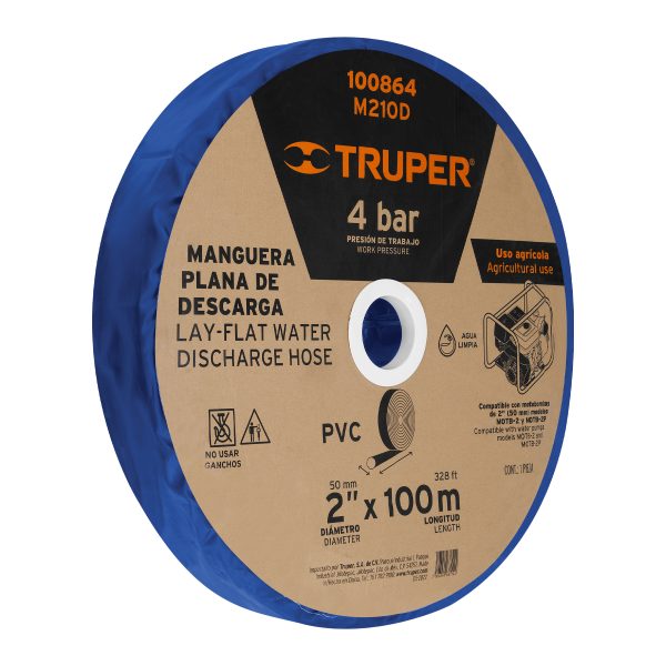100864 - Rollo de manguera plana de 2' x 100m de descarga p/motobomba
