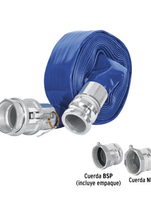 103648 - Rollo de manguera plana 2' x 7.5m de descarga c/conexiones