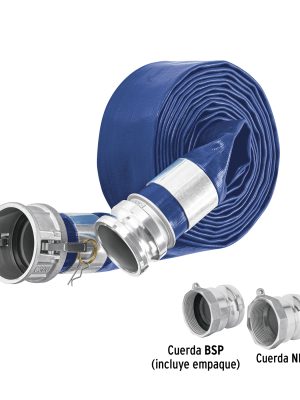 103649 - Rollo de manguera plana 3' x 7.5m de descarga c/conexiones