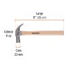 10557 - Martillo cabeza cónica 23 mm uña curva, mango madera, TRUPER