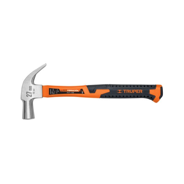 10851 - Martillo cabeza cónica 27 mm uña curva, mango fibra vidrio