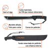 103827 - Machete doble filo 14', cacha inyectada, con funda, TRUPER