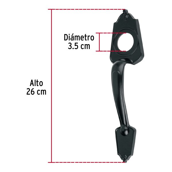 46840 - Chapetón metálico para puerta, acabado negro