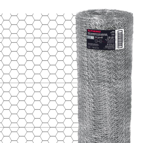 44656 - Rollo malla hexagonal cal.22, 1x 45m, abertura 25mm, 13kg