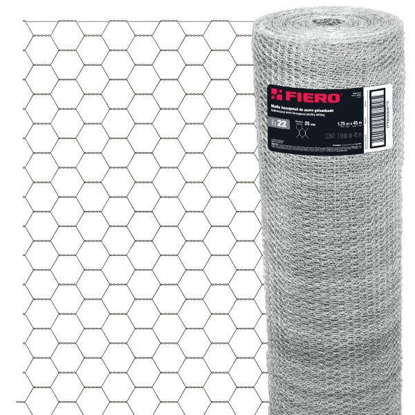 44659 - Rollo malla hexagonal cal.22, 1.75x 45m, abertura 25mm, 23kg