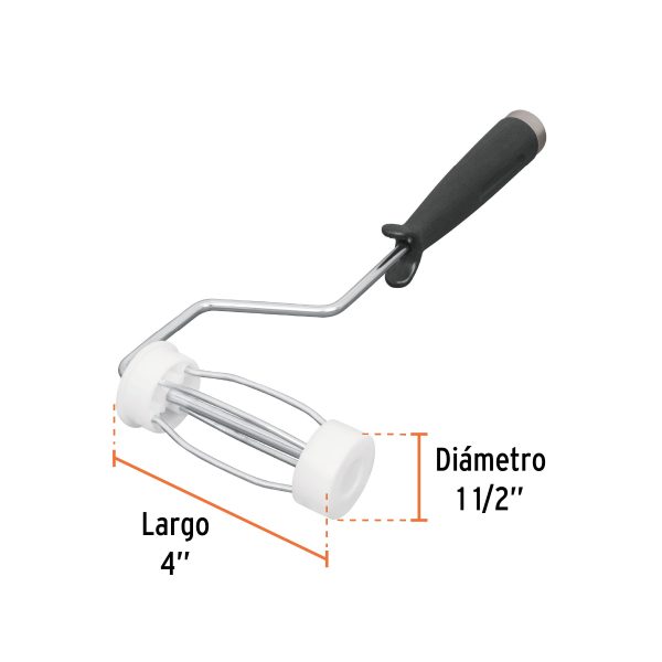 10743 - Maneral de 4' con jaula para rodillo, TRUPER