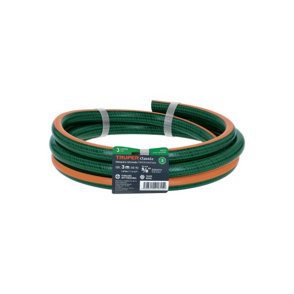103944 - Manguera de jardín 5/8', 3 capas, 3m, sin conexiones, TRUPER