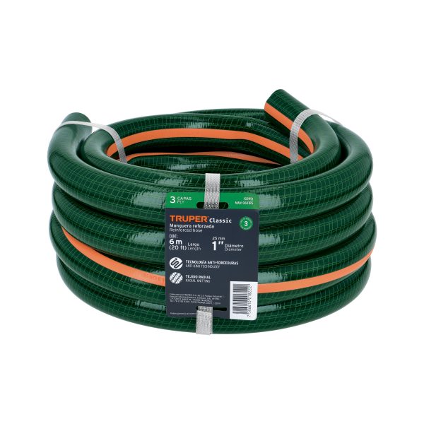 103951 - Manguera de jardín 1', 3 capas, 6m, sin conexiones, TRUPER