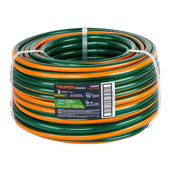 102553 - Metro de manguera 1/2' 3 capas en rollo de 50 m, Truper