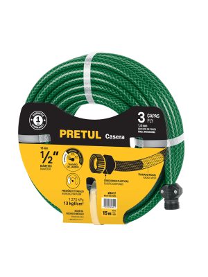 25017 - Manguera 1/2' reforzada 3 capas 15m conexiones plást, Pretul