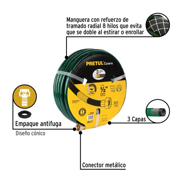 MAN-20X1-2PMFC3.jpg 20655 - Manguera 1/2' reforzada 3 capas conexiones metal 20m, Pretul