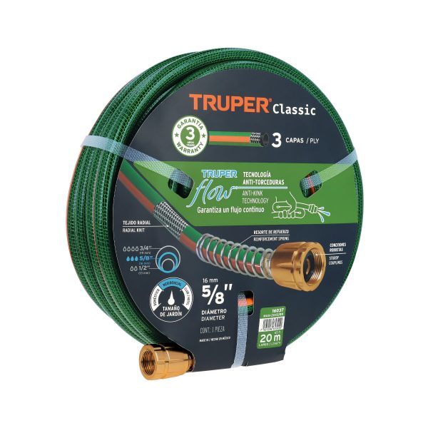 MAN-20X5-8R.jpg 16037 - Manguera 5/8' reforzada 3 capas 20 m conexiones de metal