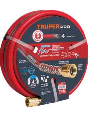 16035 - Manguera 5/8' super reforzada 4 capas 20 m conexiones metal