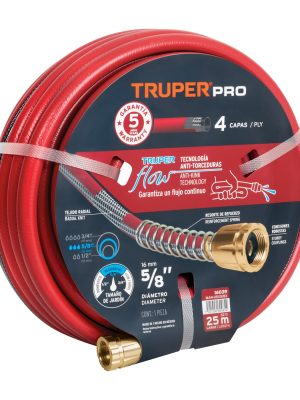 16039 - Manguera 5/8' super reforzada 4 capas 25 m conexiones metal