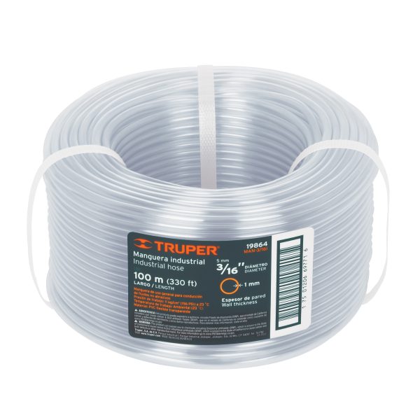 19864 - Metro de manguera 3/16' industrial en rollo de 100 m, Truper