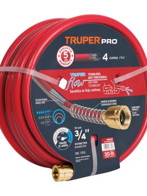 100149 - Manguera 3/4' super reforzada 4 capas conexiones metal 30m