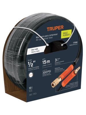 17086 - Manguera para compresor, de hule, 15m x 1/2', Truper