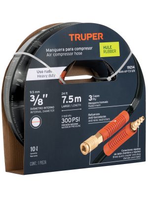 19214 - Manguera para compresor, de hule, 7.5m x 3/8', Truper
