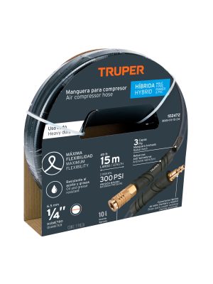 102472 - Manguera para compresor, híbrida, 15m x 1/4', Truper
