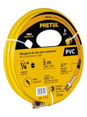 20662 - Manguera para compresor, de PVC, 5m x 1/4', Pretul