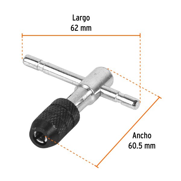 11438 - Maneral en T para machuelo 3/16', Truper