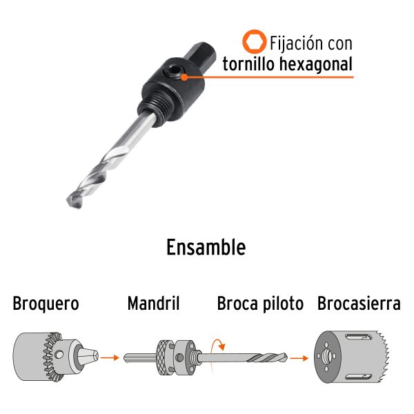 MAND-3-8FC1.jpg 18122 - Mandril zanco 3/8' para brocasierras bimetálicas, Expert