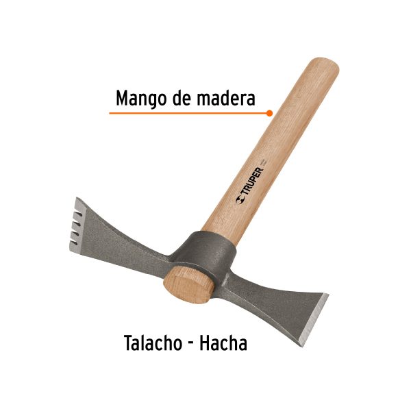 19817 - Martelina talacho-hacha, 20 oz, mango madera, TRUPER