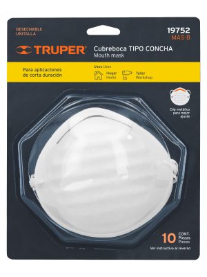 MAS-BE1.jpg 19752 - Blíster con 10 cubrebocas para polvos tipo concha, Truper