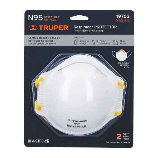 19753 - Blíster con 2 respiradores N95 para polvos y partículas
