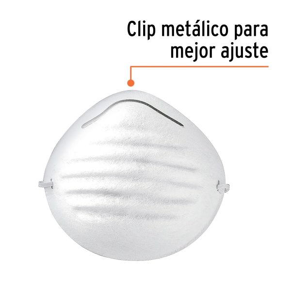 14250 - Cubrebocas tipo concha por pieza en caja de 50 pz, Truper