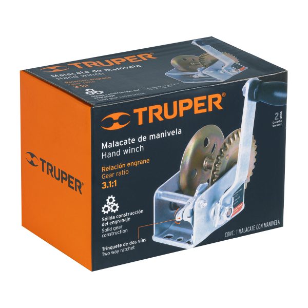 14722 - Malacate de manivela 270 kg sin cable, Truper