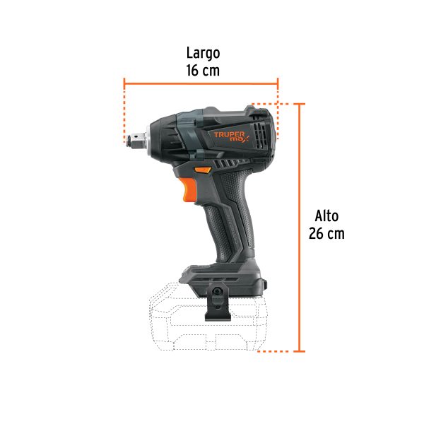 101407 - Llave de impacto 1/2', 20V, 155 lb/ft, sin accesorios, MAX