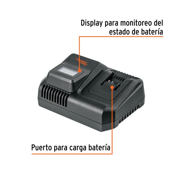 103664 - Cargador dual de baterías 20V, enchufe tipo C, TRUPER MAX