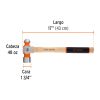 16906 - Martillo pulido de bola 48 oz mango hickory, Truper Grip