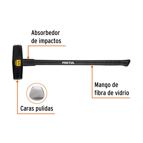 22206 - Marro tipo Nevada 10 lbs. mango 36', Pretul