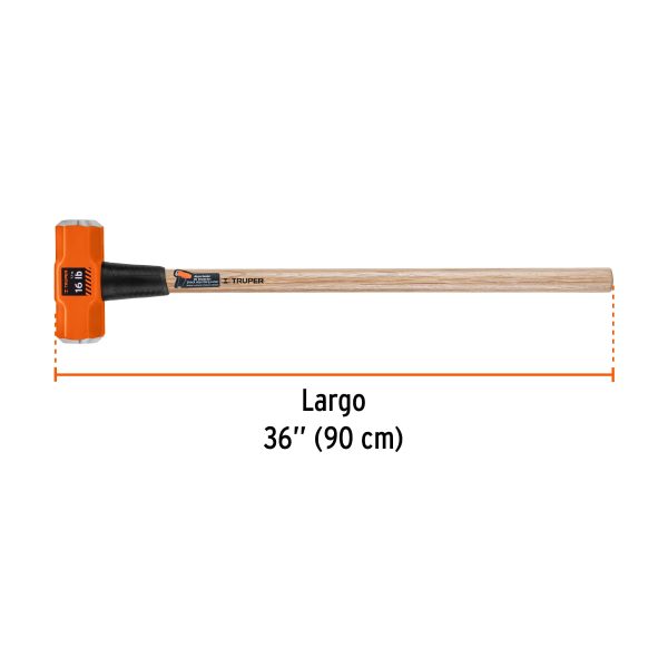 16515 - Marro octagonal 16 lb, mango de madera 36', Truper