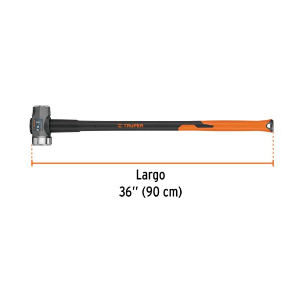 102653 - Marro de una cara amplia 8 lb, mango de fibra de vidrio 36'