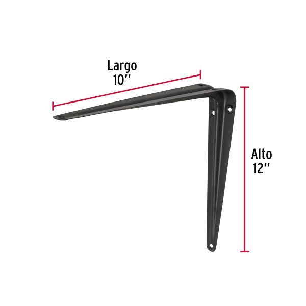 44454 - Ménsula de acero negra 10 x 12', Fiero